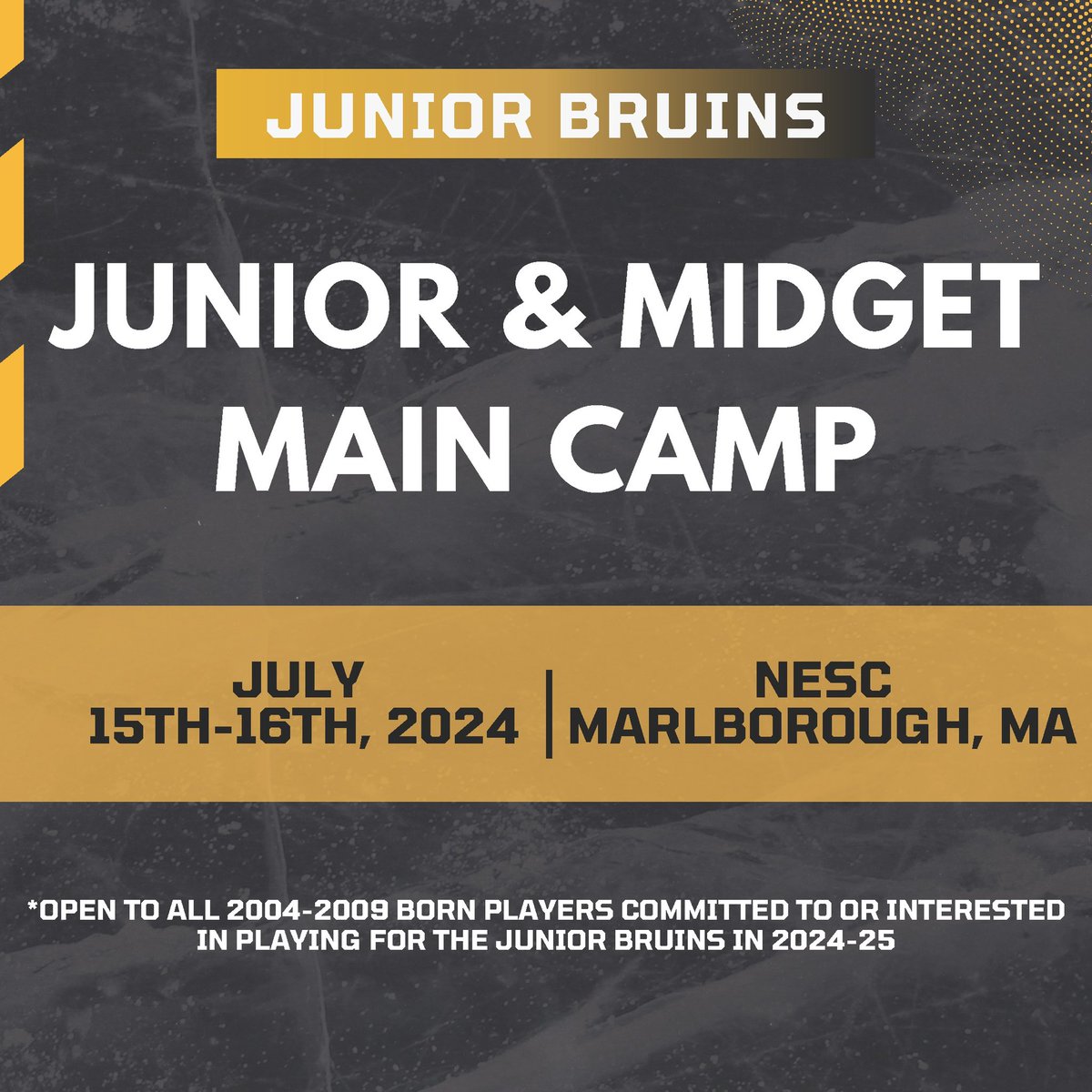 Registration is open for the Junior Bruins Main Camp! 🏒 Sign up today to reserve your spot: juniorbruinshockey.sportngin.com/register/form/…