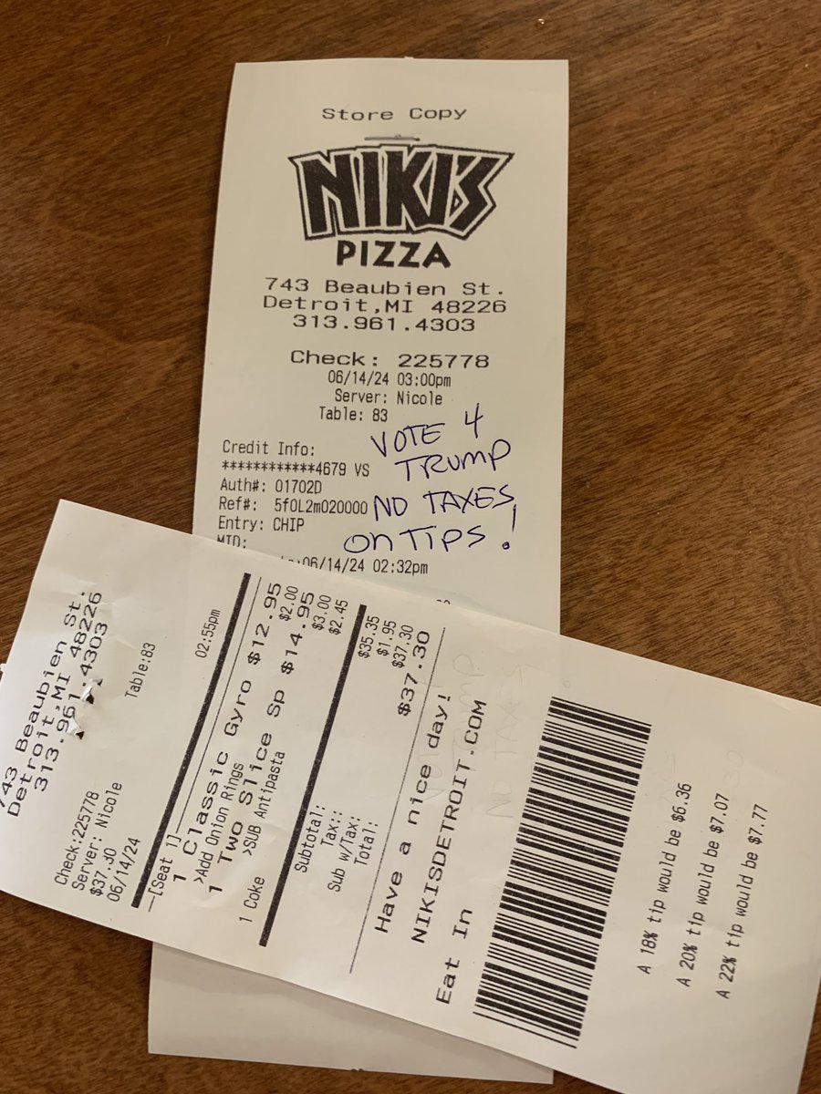 RealBritaHorn's tweet image. #Peoples2024 Convention #Detroit
#NoTaxesOnTips
Niki’s Detroit. #Bricktown 🧱🧱🧱
@ChristyRuckus 🇺🇸🇺🇸🇺🇸