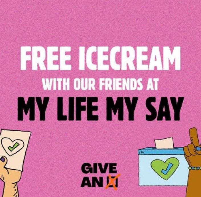 Manchester. Don’t let me down.

Tomorrow
St Anne’s Square
11:00-18:00

We’ll be there with our #GiveAnX battle bus alongside partners <a href="/benandjerrysUK/">Ben & Jerry's UK 🧡</a> giving out free ice cream to Mancunians and reminding them to…

REGISTER TO VOTE 🗳️

<a href="/mylifemysay/">My Life My Say</a> @ShapeHistory @iwill_movement