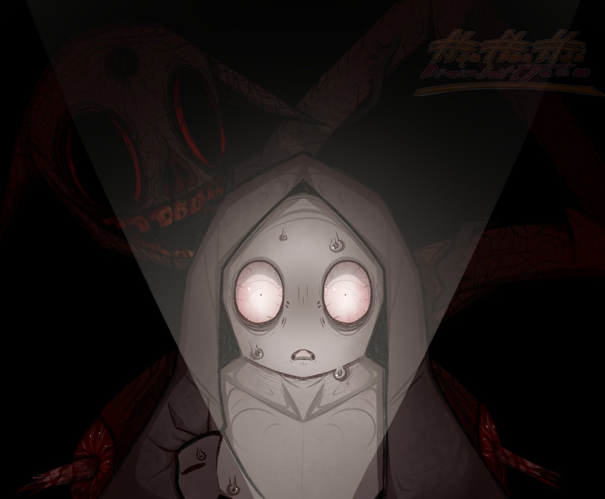 _HonHoney_'s tweet photo. Ready!  Work for the competition "Fears of the Past".  As a child, I was afraid to sleep because I often had nightmares + I was afraid to go to butcher shops (thank you sister for showing me the severed head of a pig, I will never forget💖)

#bloodcomponents #art #monsters #creep https://t.co/QTTAg7qNH9
