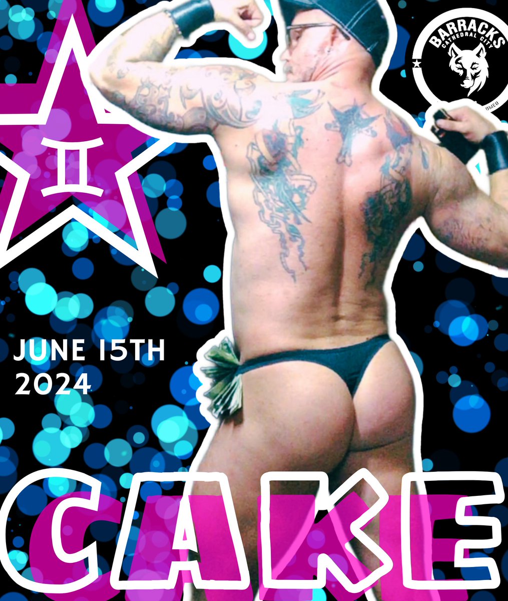 XOT_XXX's tweet photo. CAKE! This Saturday 6/15! Happy birthday Gemini! At the BARRACKS! 9p-2a! Door $10 before 10p!  $15 after! FREE entry &amp; SHOT for GEMINI Bday boys w/ID! DJ PETER BARONA! Free clothes check!  GEMINI men are entered into a RAFFLE! Prizes from Rough Trade &amp; Barracks! @stevensais https://t.co/LIFCEmZmCZ