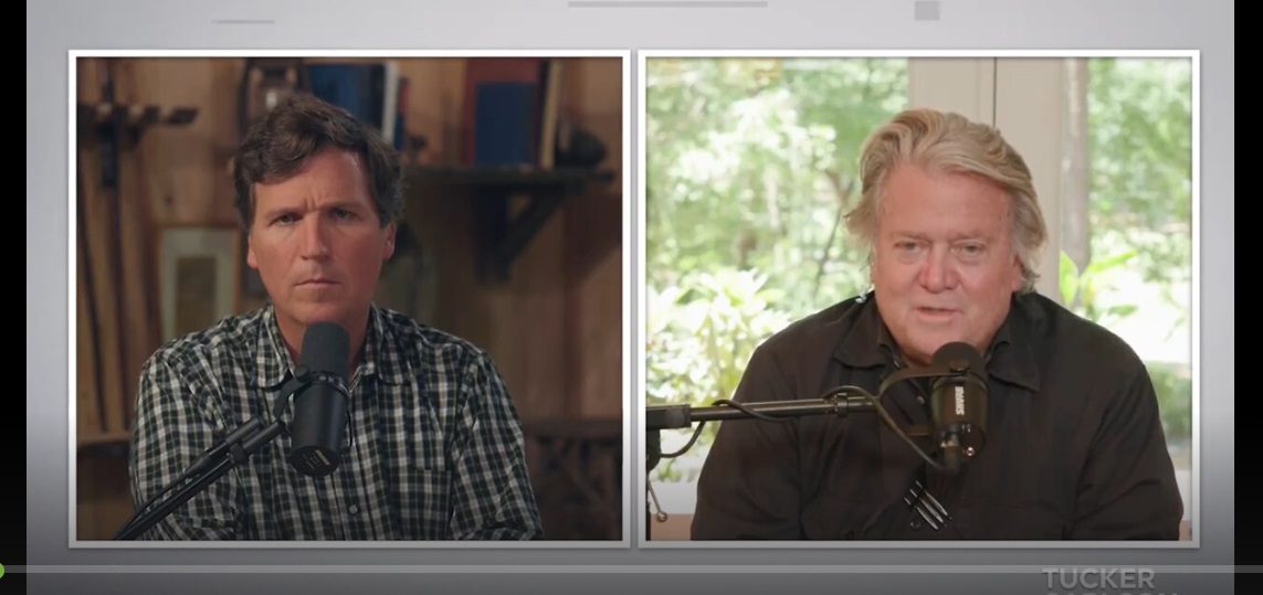 NahBabyNahNah's tweet photo. Incredible Interview with Tucker Carlson and Steve Bannon: #image_title 

 Tucker Carlson interviewed Steve Bannon this past week as Bannon prepares for jail time in July for doing nothing wrong.  

 This interview between Tucker and Bannon is epic. … https://t.co/8fTbNnbDAy https://t.co/q22iz2lUa5