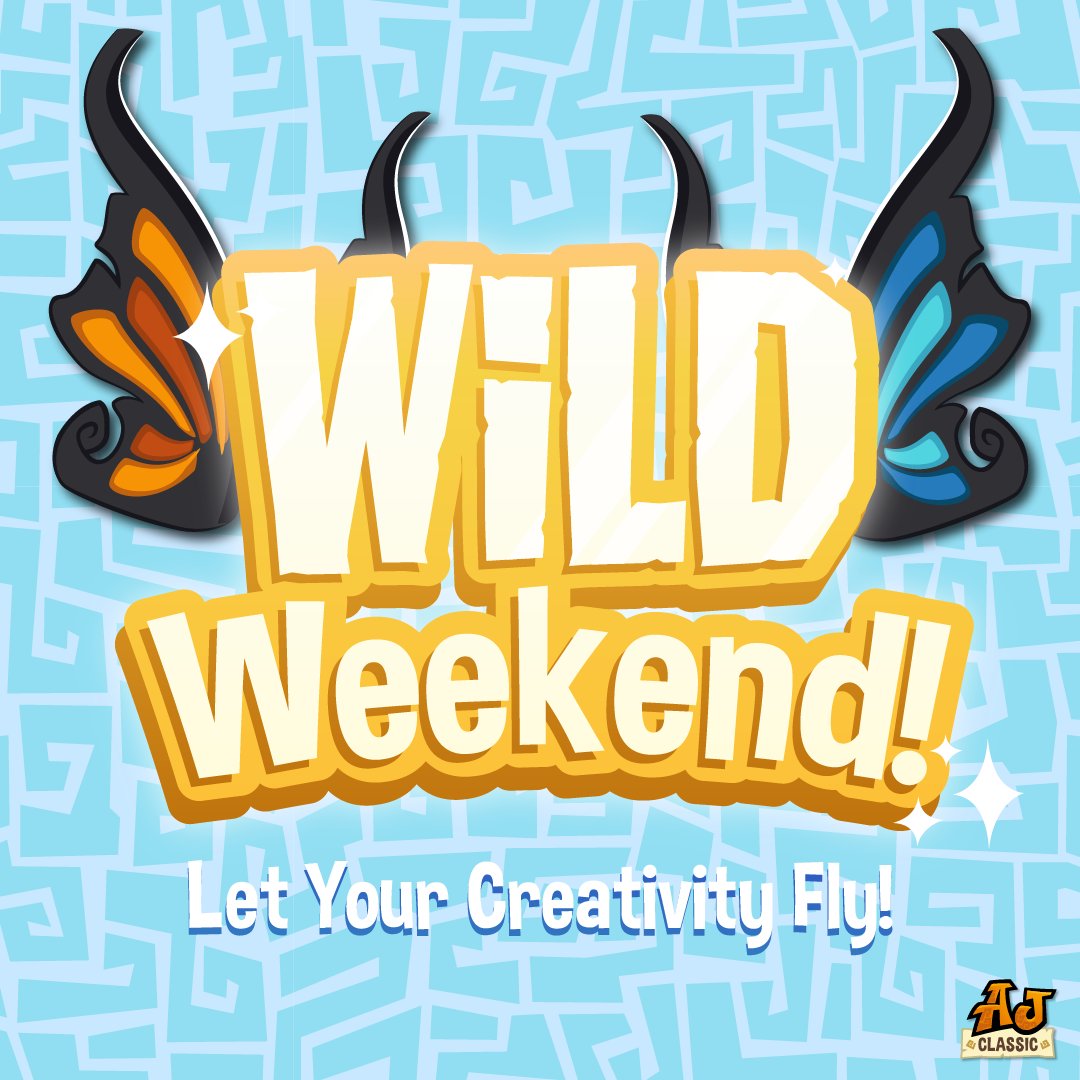 AnimalJam's tweet photo. Take your creativity sky-high this weekend with our new art-inspired collection in AJ Classic! Dive into the Diamond Shop to find FLITTERIFIC accessories. These items are only available Thursday through Sunday! #AnimalJam #AJClassic #AJWildweekends https://t.co/bzwIaSb6dm