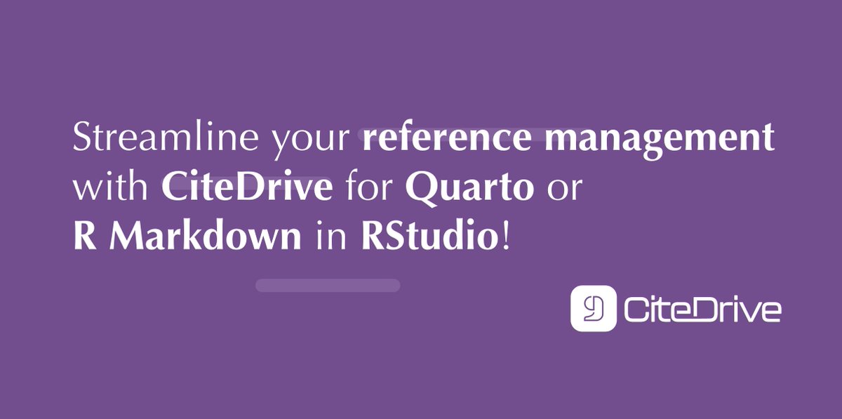 Say goodbye to citation headaches! 👋  @CiteDrive streamlines your references in Quarto &amp; R Markdown for @RStudio. 🚀  #QuartoPub #Rmarkdown #RStats #Rstudio  See more: citedrive.com/en/quarto/