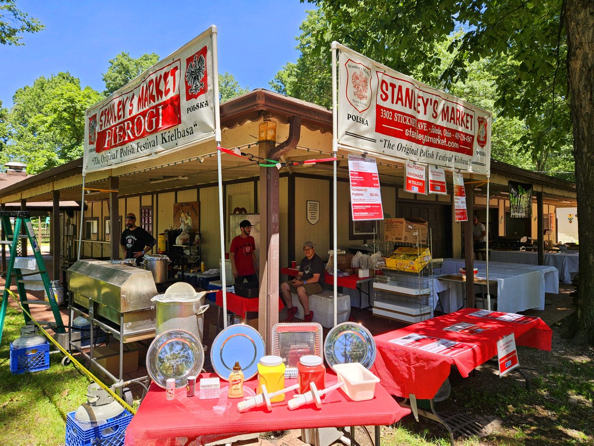 We are all set up for Toledo Area Polka Society - TAPS Polish Picnic out at Oak Shade Grove in Oregon, OH.  Gates open at 5pm.  Stop on out for kielbasa, pierogi, pivo and polkas!  Bring your appetite, your dancing shoes and remember in heaven there is no beer.