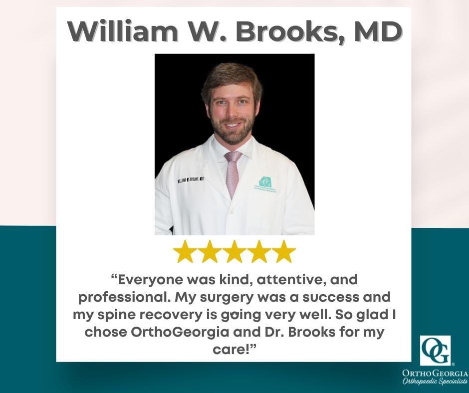 orthogeorgia's tweet photo. We are grateful for your feedback about your experience with Dr. Brooks and his team. Learn more about Spine Specialist William Brooks, MD here, 
https://t.co/uPB7sSf25v

#backdoctor #backpain #backpainrelief #spinesurgeon #SpineSpecialist #orthopedics #fridayfeedback https://t.co/Qbm6Rqnt3f