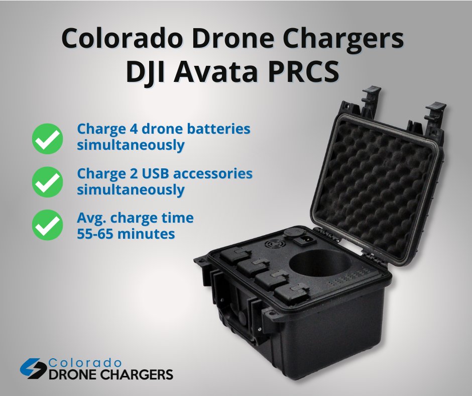 DJI Avata users, did you know our portable rapid charging systems can charge four batteries and 2 USB devices simultaneously in an average time of just 55-65 minutes? 

Learn more 👉 bit.ly/3VFkelN

#DJIAvata #drones #droneaccessories