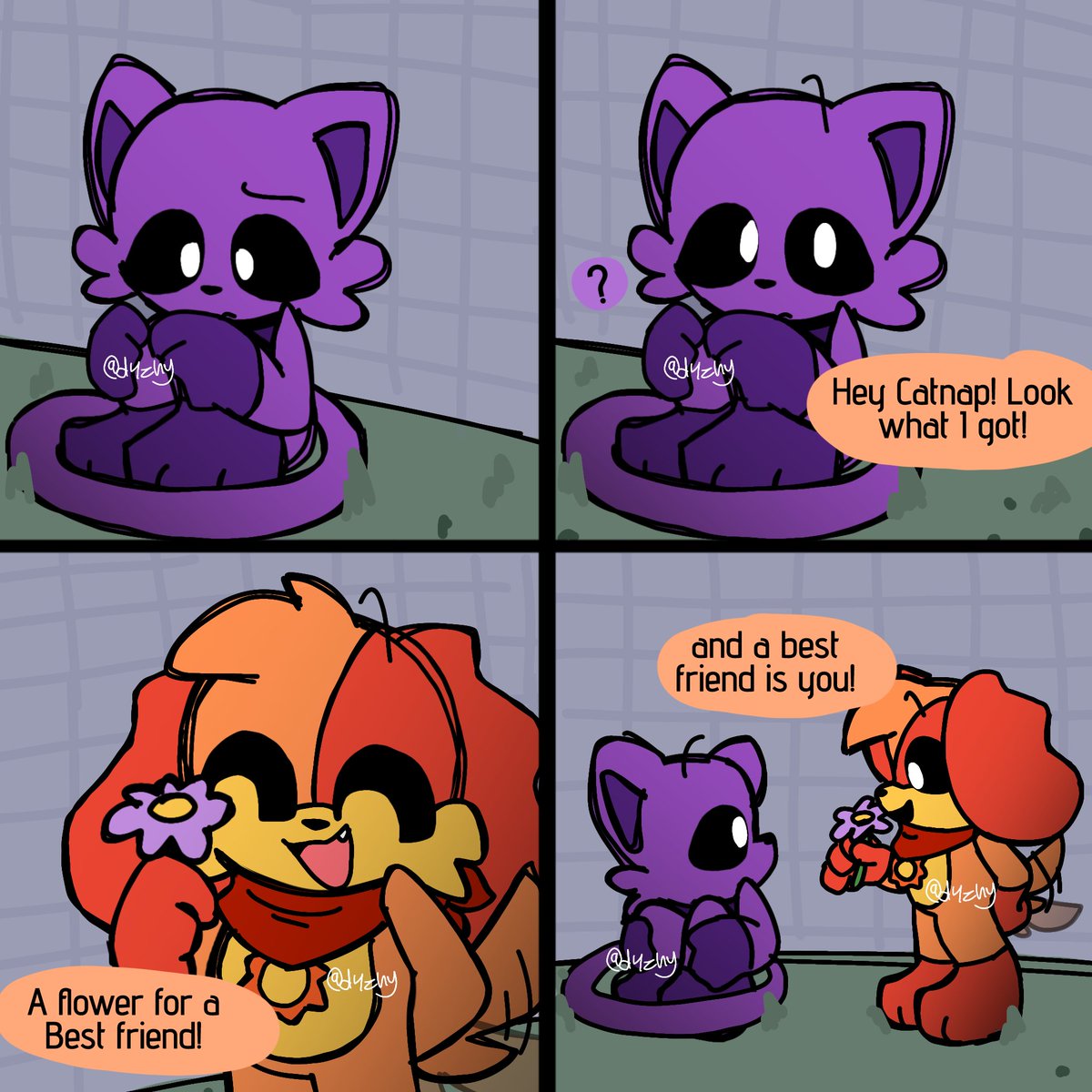 A Flower for a Best Friend
( Short Comic 1/4 )

#Art #SmilingCritters #Catnap #Dogday
