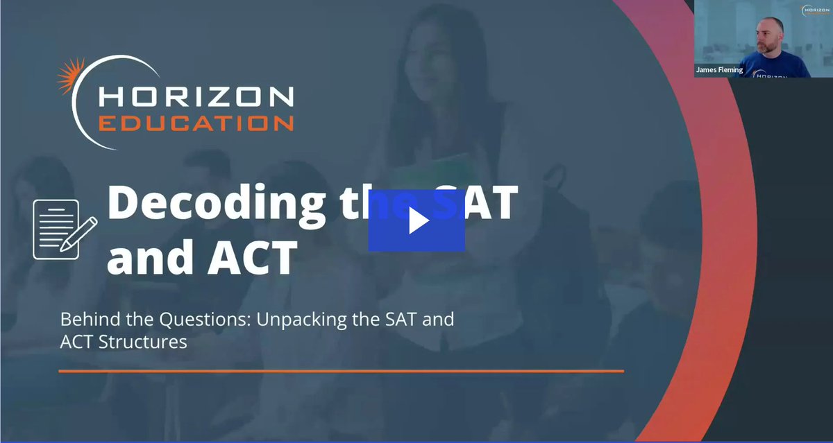 This webinar was designed for educators and test administrators looking to understand the SAT® and the ACT® standardized tests beyond the test-taker’s perspective.
horizoneducation.wistia.com/medias/2dyj0r8… #educators