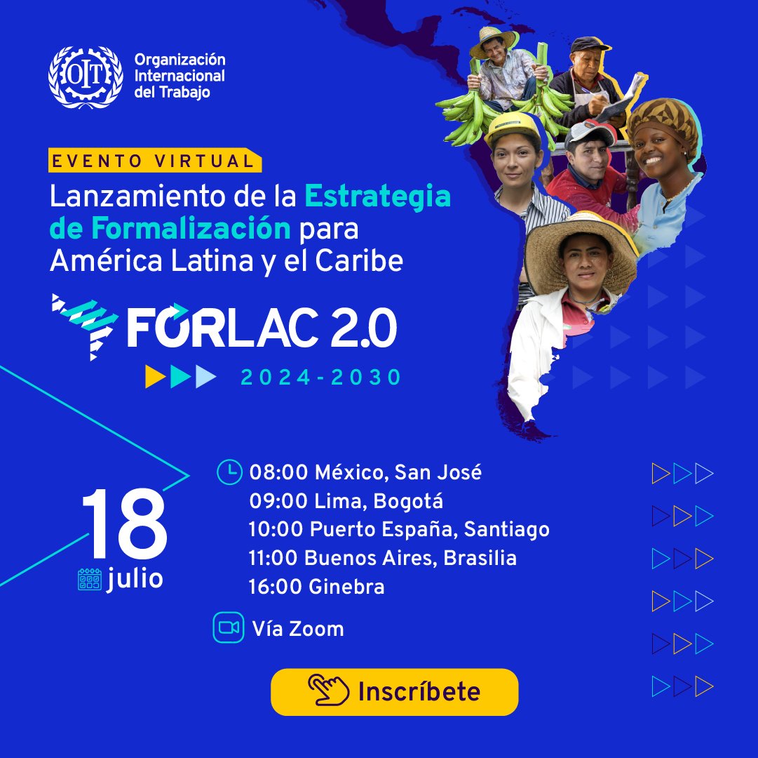 La #CIT2024 ha concluido, pero los debates para abordar los desafíos del #MundoLaboral continúan. 

Este 🗓18 de julio, no te pierdas el lanzamiento de la Estrategia de Formalización para América Latina y el Caribe 🌎 de la OIT #FORLAC2. 

Regístrate ➡️ ilo.org/es/meetings-an…