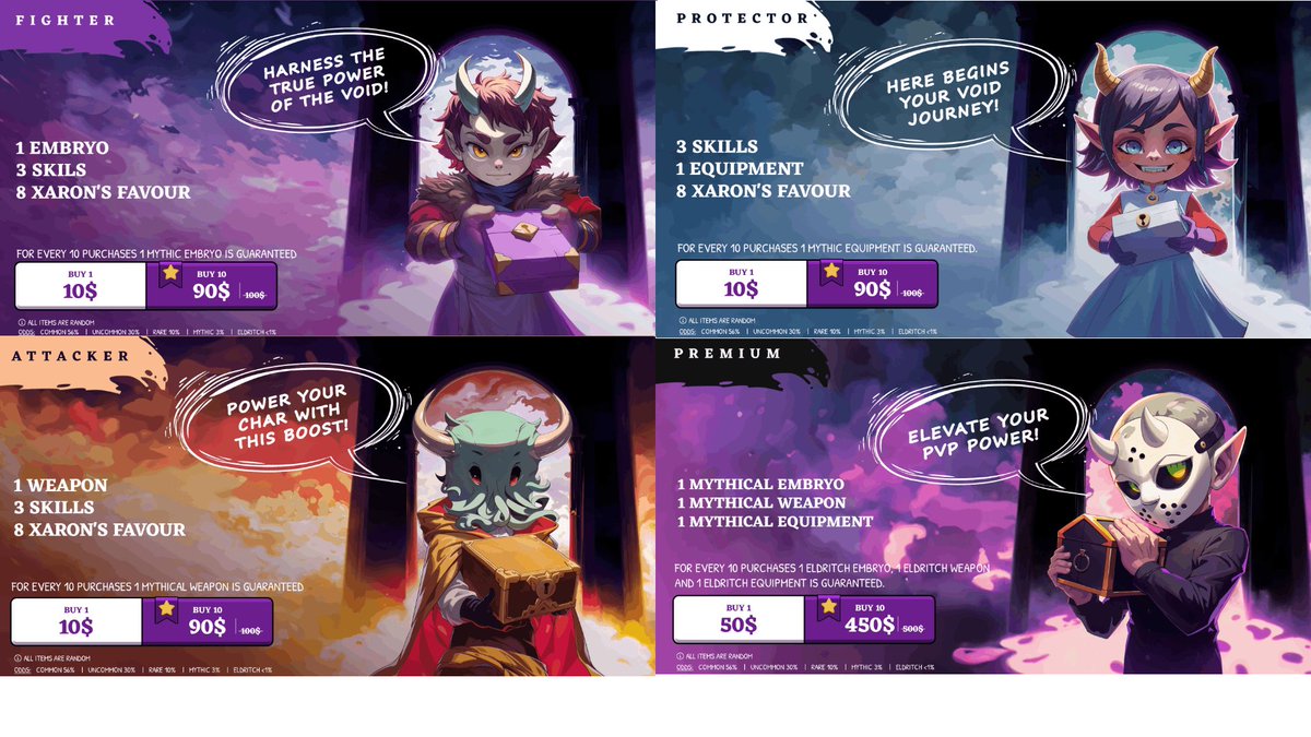 devikins_game's tweet photo. Hello Devicitizens!

With the launching of our Web Shop you can acquire more items at a discounted price.

We have 4 exclusive packages available, and we are sure that one of them will suits you right.

Go to the Web Shop to check them out: https://t.co/mXYJiRb6mH 

#Web3Community #MobileRPG #CryptoGem