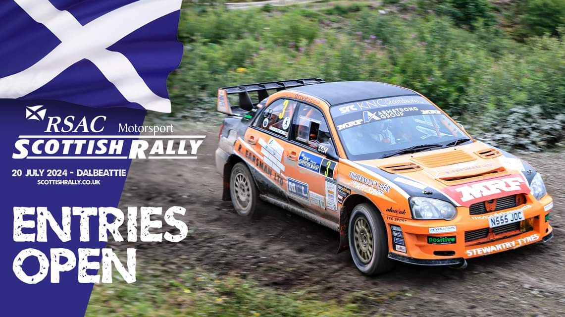📢 ENTRIES OPEN 📢

Entries are now open for the 78th running of the RSAC Scottish Rally on Saturday 20 July!

▪️ 🏠 New route &amp; stages but retaining the popular Dalbeattie base
▪️  6️⃣ Stages / 44 stage miles
▪️ 🔁 2WD first on the road

scottishrally.co.uk

#SR24