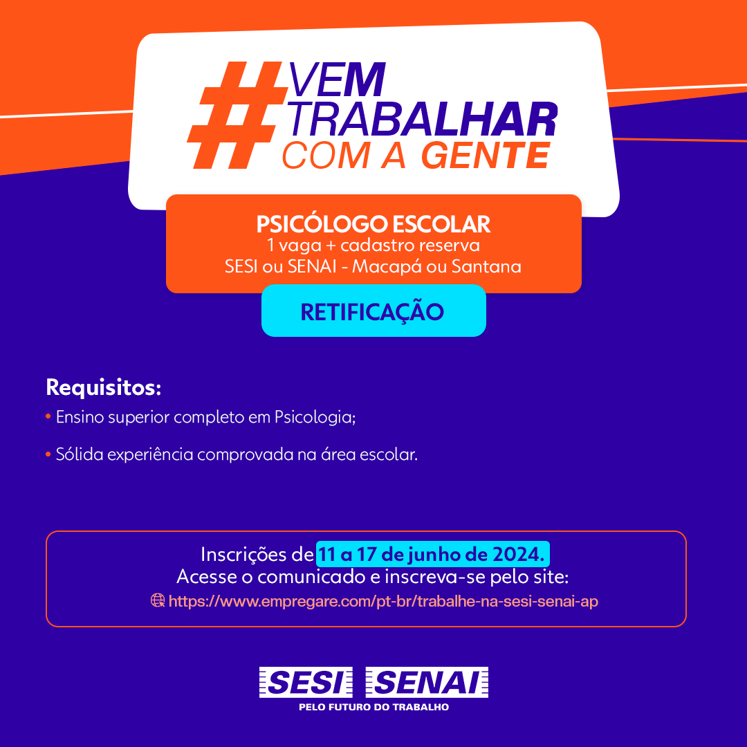 SesiAmapa's tweet photo. Se liga!

Acesse https://t.co/PQNORwxonF e participe do nosso processo seletivo!

#VemSerSesiSenai https://t.co/yn56LZMV2p