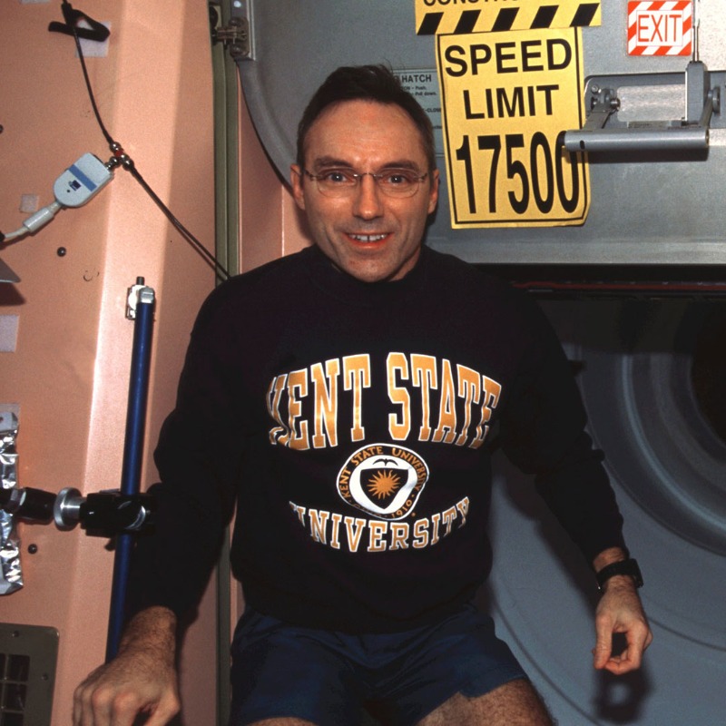 KSUAlumni's tweet photo. For retired Air Force Colonel and astronaut Carl Walz, ’77, the journey to the stars began with his physics education and ROTC involvement @KentState. Inspired by John Glenn and Neil Armstrong, he joined the Air Force ROTC, then NASA, logging 231 days in space!