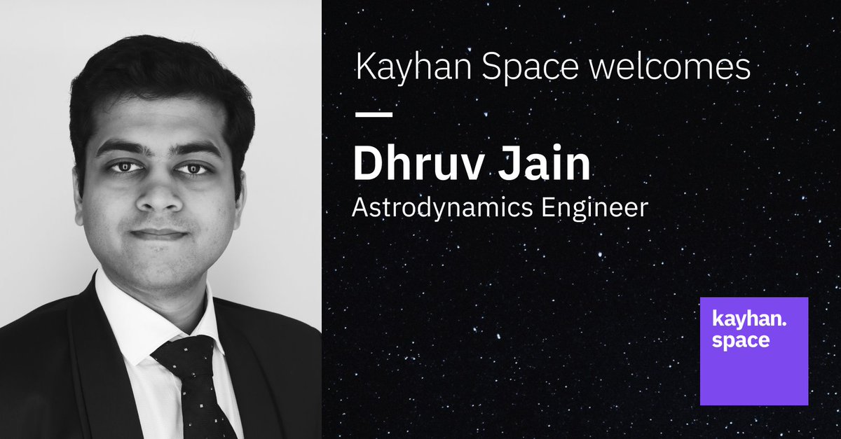 We are thrilled to welcome Dhruv Jain to the Kayhan Space family!

Dhruv is an astrodynamicist with experience constructing multi-body orbits &amp; transfer trajectories, designing satellite constellations, sizing CubeSat ADCS, and performing large-scale orbit modeling.