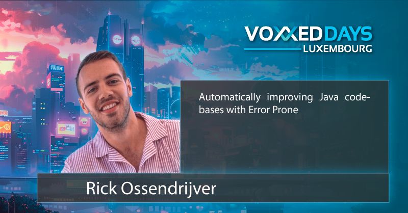 VoxxedDaysLuxembourg (@voxxed_lu) on Twitter photo Rick Ossendrijver (<a href="/rick_ossies/">Rick Ossendrijver</a>) will come to present Error-prone to improve the codebase to you at Voxxed Days Luxembourg
mobile.devoxx.com/events/voxxedl…
#voxxed_lu #speakers Rick Ossendrijver (<a href="/rick_ossies/">Rick Ossendrijver</a>) will come to present Error-prone to improve the codebase to you at Voxxed Days Luxembourg
mobile.devoxx.com/events/voxxedl…
#voxxed_lu #speakers