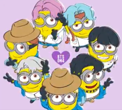 AboutMusicYT's tweet photo. BTS announces their collaboration with Despicable Me 4, out June 21st. https://t.co/uqY3lvIwVg