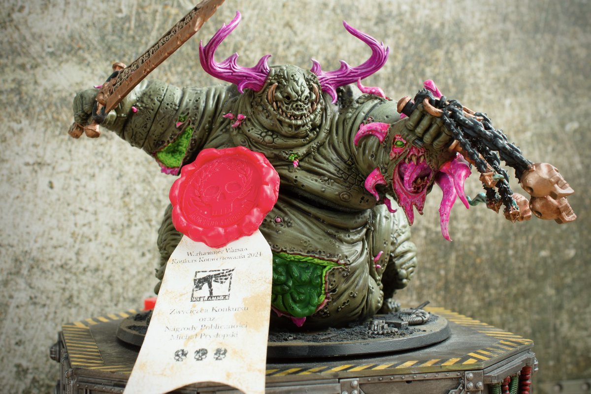 khaiell's tweet image. Follow up on the animatronic Great Unclean One. I managed to get the first prize and the audience choice award for it at my local GW Store!