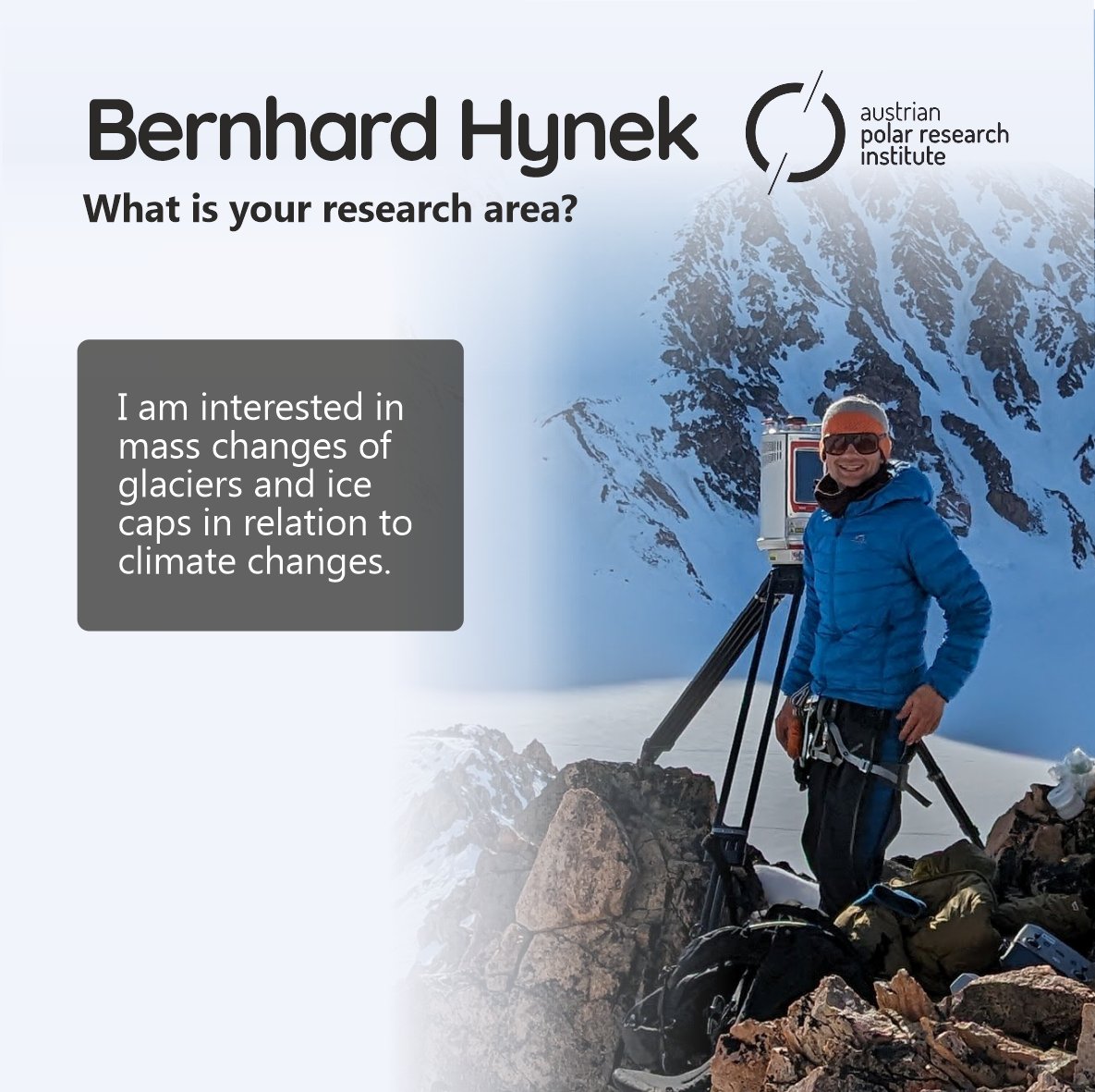AustrianPolar's tweet image. Meet the Scientist: Bernhard Hynek

We&apos;re excited to introduce Bernhard Hynek, a distinguished climate scientist and glaciologist at #GeoSphere, Austria. His primary focus is on measuring and modeling climate-induced mass changes of glaciers. 📊📉

👉polarresearch.at/freya-glacier-…