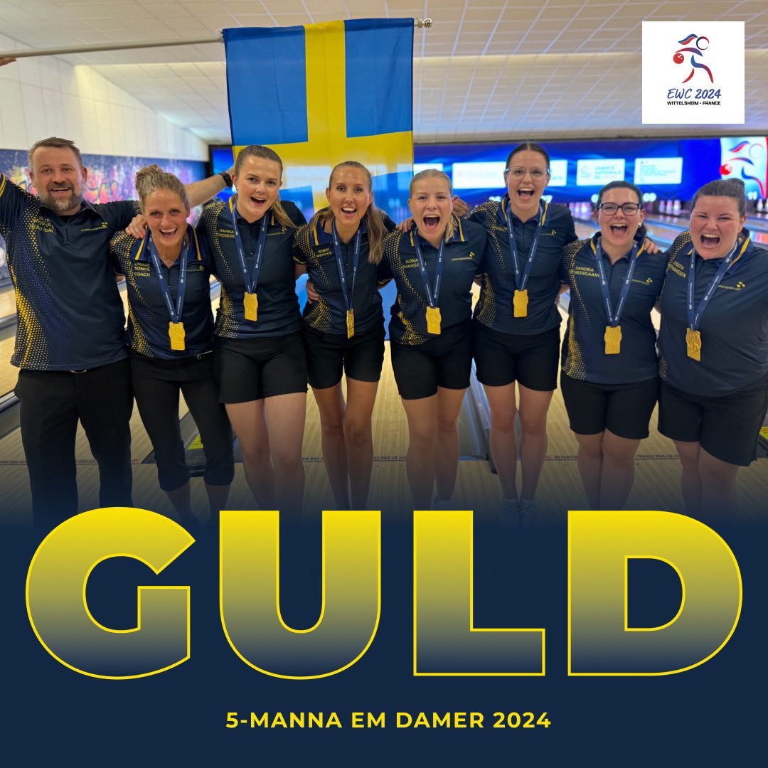 Sverige är Europamästare i 5-manna 🥇🇸🇪 
De står för en oerhört stark vändning i slutet av finalen mot Finland. Blågult vinner till sist med 1056-1032 och tar hem lagguldet 🤩