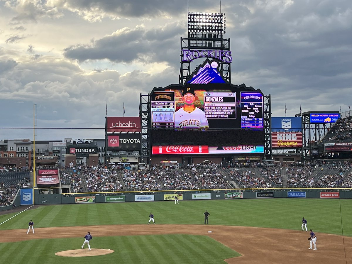2024 MLB trip - field #1 - Colorado. Not a bad seat in the house when the Jumbotron is the width of 3 sections.