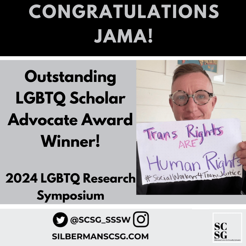 Jama Shelton (@pagingdrjama.bsky.social) (@pagingdrjama) on Twitter photo What a meaningful honor - the LGBTQ+ Scholar Advocate Award from #LGBTQResearchSymposium hosted by <a href="/KUSocialWelfare/">KU Social Welfare</a> & <a href="/UConnSocialWork/">UConn Social Work</a> THANK YOU & big love to <a href="/alex_wagaman/">Alex Wagaman</a> for the nom & inspiration in all our work 2gether. π#SocialWorkers4TransJustice <a href="/SCSG_SSSW/">Silberman Center for Sexuality and Gender</a> <a href="/silbermanssw/">Silberman School of Social Work at Hunter College</a> What a meaningful honor - the LGBTQ+ Scholar Advocate Award from #LGBTQResearchSymposium hosted by <a href="/KUSocialWelfare/">KU Social Welfare</a> & <a href="/UConnSocialWork/">UConn Social Work</a> THANK YOU & big love to <a href="/alex_wagaman/">Alex Wagaman</a> for the nom & inspiration in all our work 2gether. π#SocialWorkers4TransJustice <a href="/SCSG_SSSW/">Silberman Center for Sexuality and Gender</a> <a href="/silbermanssw/">Silberman School of Social Work at Hunter College</a>