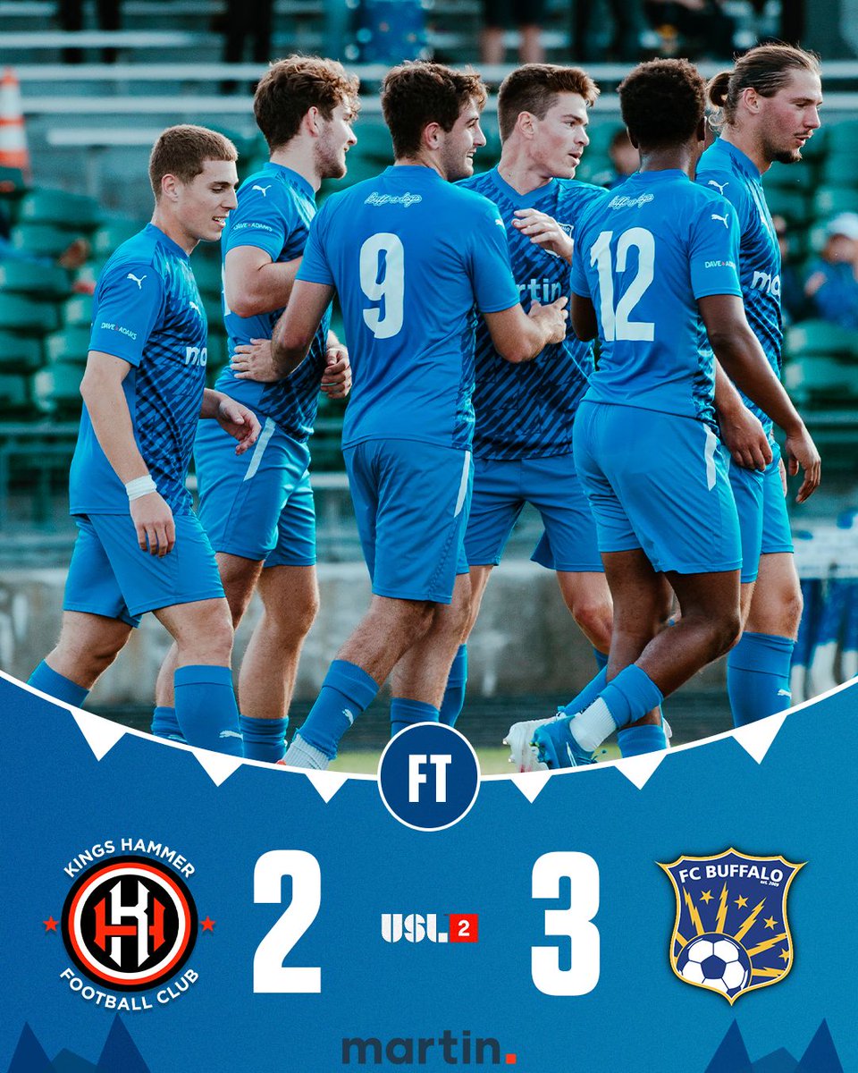 5'  -- Kings Hammer 1-0
11' -- Kings Hammer 2-0
25' -- 2-1
74' -- 2-2
87' -- FC Buffalo 3-2

Oops. 🔵🟡🦬
