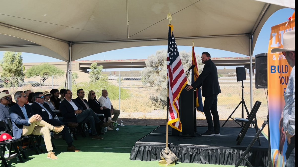 OEOAZGOV's tweet photo. Honored to join the groundbreaking for @LaborersSchool Phoenix, a grantee of @GovernorHobbs #BuildItAZ Apprenticeship Initiative. Another step toward building our skilled construction workforce. Together, we’re building #Arizona #registeredapprenticeship #earnwhileyoulearn https://t.co/cvBegs58kF