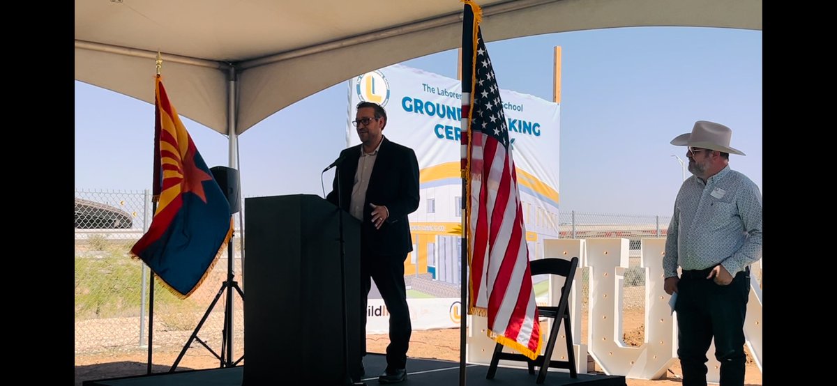 OEOAZGOV's tweet photo. Honored to join the groundbreaking for @LaborersSchool Phoenix, a grantee of @GovernorHobbs #BuildItAZ Apprenticeship Initiative. Another step toward building our skilled construction workforce. Together, we’re building #Arizona #registeredapprenticeship #earnwhileyoulearn https://t.co/cvBegs58kF
