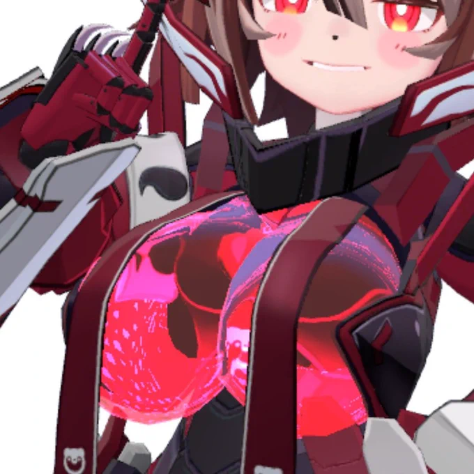 シガラキアーマーのこの乳はなんとか乳暖簾を卑猥じゃない方向で作れないかと試行錯誤した結果、クリアパーツになりました 