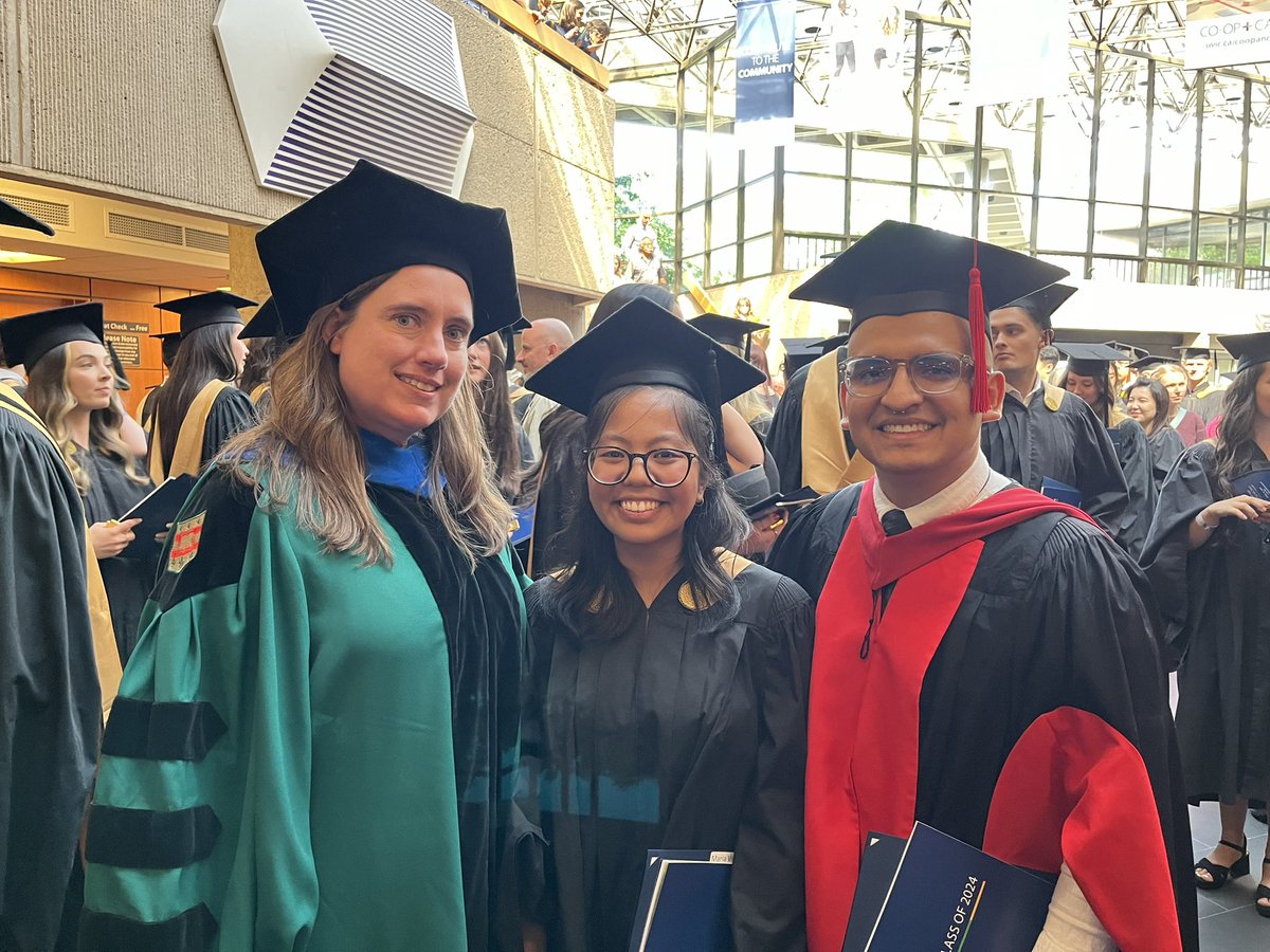 Today I graduated from my PhD <a href="/chemistryatuvic/">Chemistry@UVic</a> <a href="/uvic/">UniversityOfVictoria</a>, and was able to share the stage with Maria, who worked with me the past 2 years as an undergrad! Thank you to <a href="/DrWillerth/">Dr. Willerth</a> for hooding me in place of my supervisor @TheElviraLab (me and Maria missed you 😔)