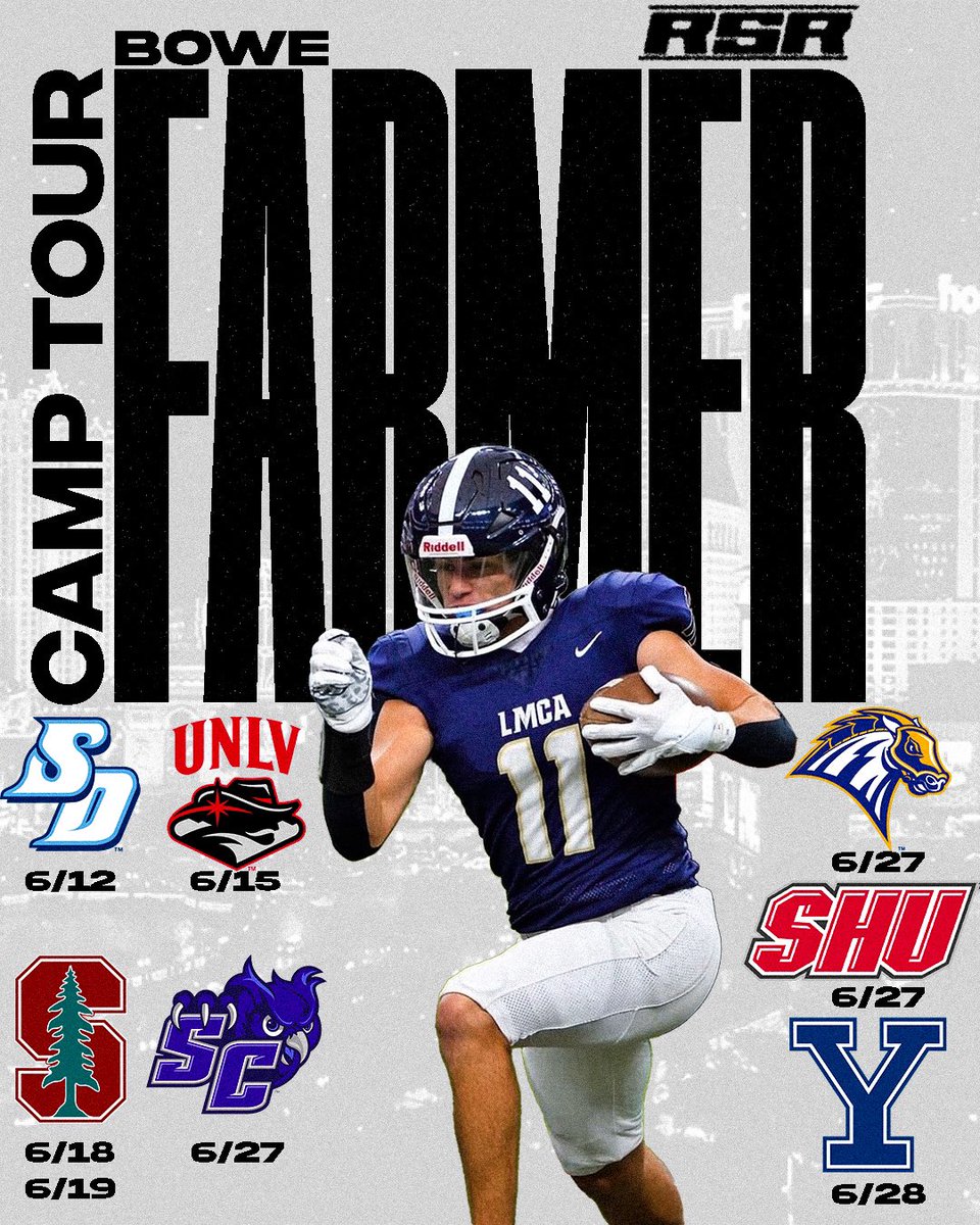Roster Spot Recruiting (@officialrsr_) on Twitter photo thank you <a href="/unlvfootball/">UNLV Football</a> <a href="/USDFootball/">San Diego Football</a> <a href="/yalefootball/">Yale Football</a> <a href="/SCSUFB/">SCSU Football</a> <a href="/UNewHavenFB/">New Haven Football</a> <a href="/SHU__Football/">Sacred Heart Football</a> <a href="/StanfordFball/">Stanford Football</a> for inviting our <a href="/OfficialRSR_/">Roster Spot Recruiting</a> athlete <a href="/bowe_farmer11/">Bowe farmer</a> to your campuses this month!
#RSRathlete thank you <a href="/unlvfootball/">UNLV Football</a> <a href="/USDFootball/">San Diego Football</a> <a href="/yalefootball/">Yale Football</a> <a href="/SCSUFB/">SCSU Football</a> <a href="/UNewHavenFB/">New Haven Football</a> <a href="/SHU__Football/">Sacred Heart Football</a> <a href="/StanfordFball/">Stanford Football</a> for inviting our <a href="/OfficialRSR_/">Roster Spot Recruiting</a> athlete <a href="/bowe_farmer11/">Bowe farmer</a> to your campuses this month!
#RSRathlete