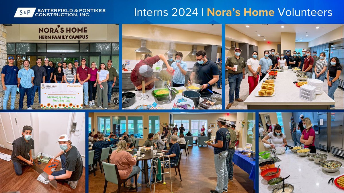 Our interns had a wonderful time participating in the Nora’s Home Chef of the Day program where they received hands-on instruction and prepared the food for Nora’s Home guests. #NorasHomeHelpers #Volunteer #TransplantHospitality #OrganTransplant #Construction #GeneralContractors