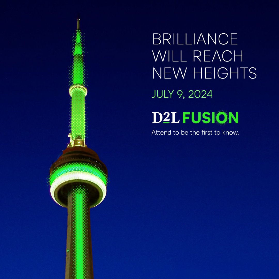 🎉 Ready to be inspired? D2L is about to redefine what's possible in education. 

Save the date: July 9th, #D2LFusion: Solutions Spotlight.

ow.ly/aZr650SbR7w