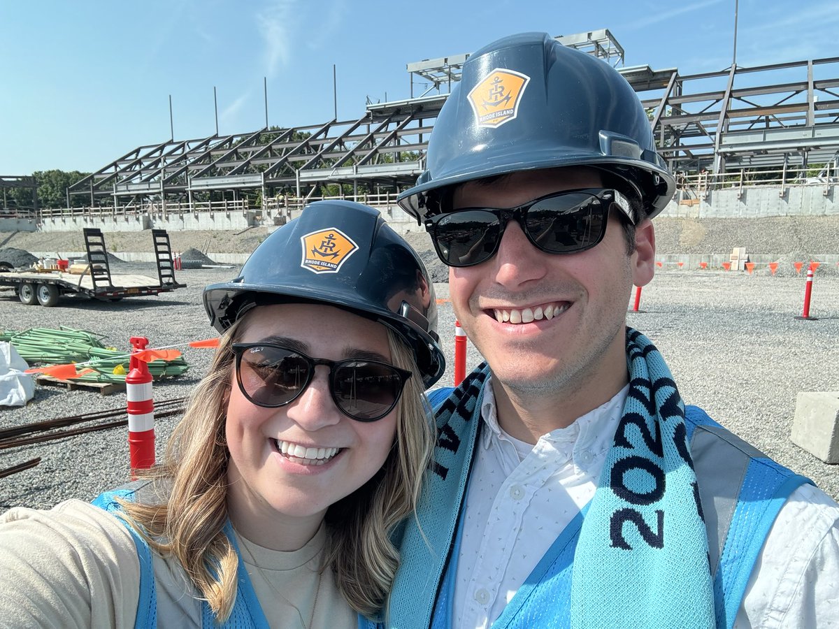 fchadwickpvd's tweet photo. Had a blast joining @RhodeIslandFC for today’s topping off ceremony at their new stadium! ⚽️

Beam: Signed 
Husband: Thrilled
Chip: Wearing a Safety Vest https://t.co/aoDddacBVD