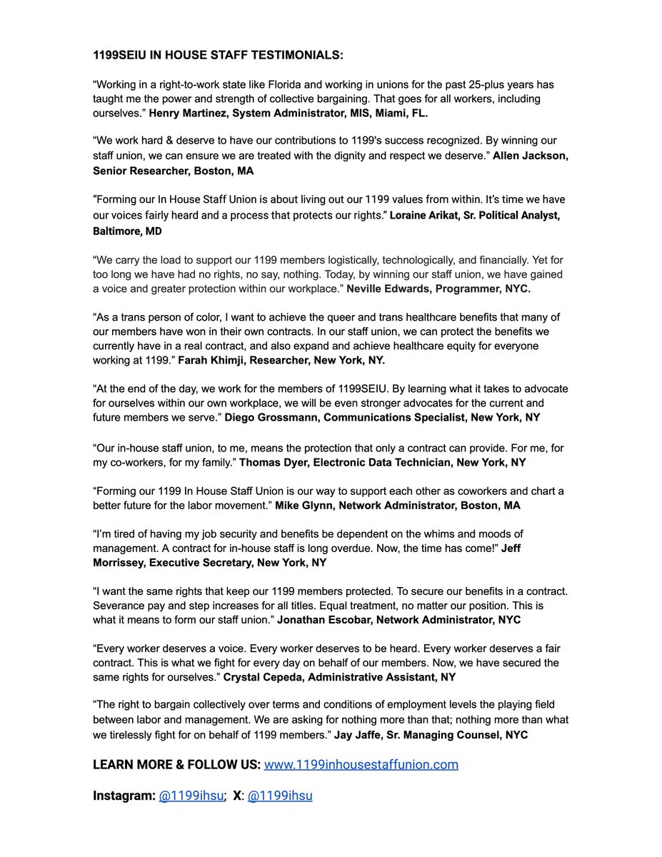 FOR IMMEDIATE RELEASE: <a href="/1199SEIU/">1199SEIU💫</a> IN HOUSE STAFF MAKE LABOR HISTORY, WIN OUR STAFF UNION @ NATION'S LARGEST HEALTHCARE UNION BY 82.3%.

MLK called us the "authentic conscience of the labor movement."  

Today, we upheld that legacy.

 #UnionsForAll starts with #ThisUnion