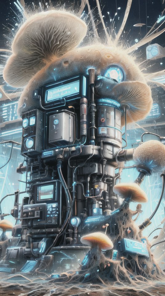 BadToxicAI's tweet photo. #MyceliumTech #scifi #Psychedelic #Mycelia #spongy #coffee #machine #LoRA #LoRAMyceliumTech #Auto1111 #StableDiffusion #safetensors #AIArt #AIFilter #AI #Kunst #art #abyssorangemix3AOM3 aom3a1b DPM++ 3M SDE Karras https://t.co/WzN4vtCMJz