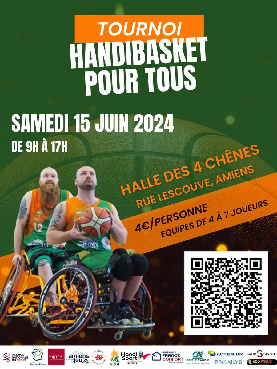 CLUB HANDISPORT / #BASKETFAUTEUIL - L'édition 2024 du Tournoi Handibasket pour Tous, C'EST DEMAIN ! 🥰🏀
🔍 OU PRATIQUER DANS LA SOMME ? > bit.ly/3t4R1Co
<a href="/CDHandisport80/">Comité Départemental Handisport de la Somme</a> 🧡 handisport-somme.org