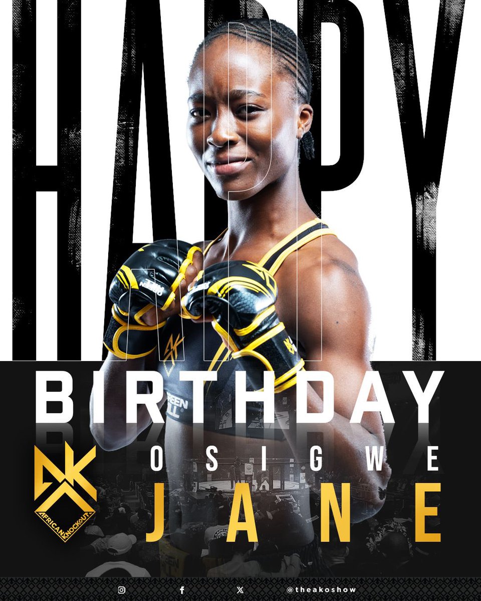 TheAKOShow's tweet image. Happy Birthday to Jane 𝑻𝒉𝒆 𝑺𝒍𝒂𝒚𝒆𝒓  Osigwe 🇳🇬 🎁🎂🎉

Wishing you best of luck ahead of the biggest fight of your career tomorrow ✌🏾

#JaneOsigwe #mma #AKO #AfricanKnockout #happybirthday #womenbantamweight #AKOchampionship