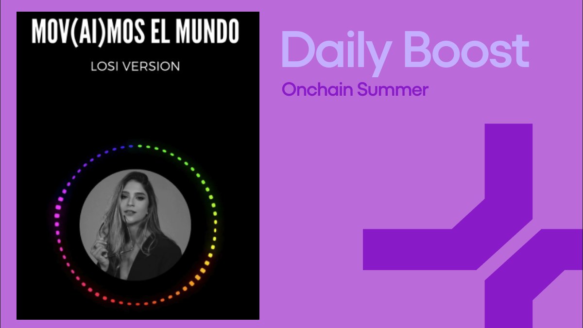 boost_xyz's tweet image. ↗️ Today’s Daily Boost for Onchain Summer  

@iamlosi “A(I) SONG BY LOSI” on @ourZORA 

Collect your reward below and drop your Zora mint in the comments to get featured for tomorrow&apos;s Daily Boost!