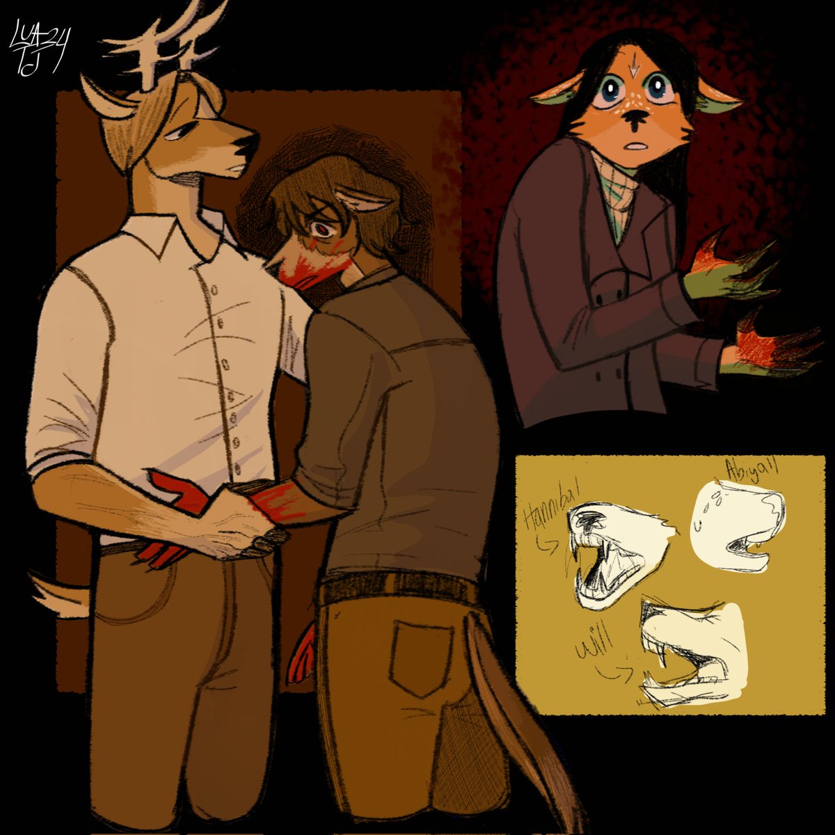 Lua_tj's tweet photo. 🍁🦌🐕🦌🍁
#hannibal #hannigram https://t.co/8JAgRTcYn4