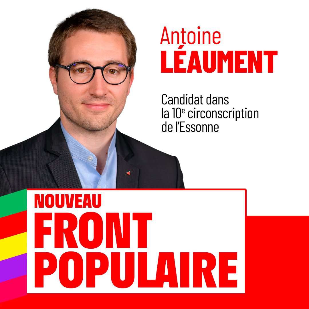La France insoumise (@franceinsoumise) on Twitter photo 🟣 <a href="/ALeaument/">Antoine Léaument 🇫🇷</a> est le candidat du #NouveauFrontPopulaire dans la 10ème circonscription de l'Essone !
✅ Les 30 juin et 7 juillet, mobilisation générale ! Nous pouvons changer la vie et écrire l'histoire ! 🟣 <a href="/ALeaument/">Antoine Léaument 🇫🇷</a> est le candidat du #NouveauFrontPopulaire dans la 10ème circonscription de l'Essone !
✅ Les 30 juin et 7 juillet, mobilisation générale ! Nous pouvons changer la vie et écrire l'histoire !