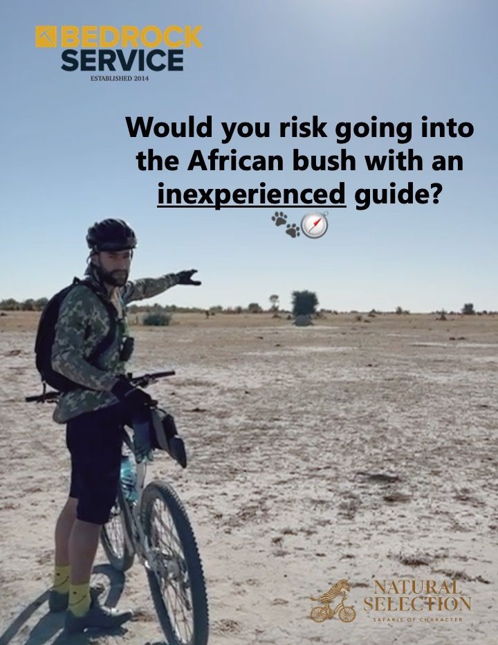 BedrockService's tweet photo. Would you risk going into the African bush with an inexperienced guide?​ 🐾🧭 https://t.co/NYiVAwJ4w5