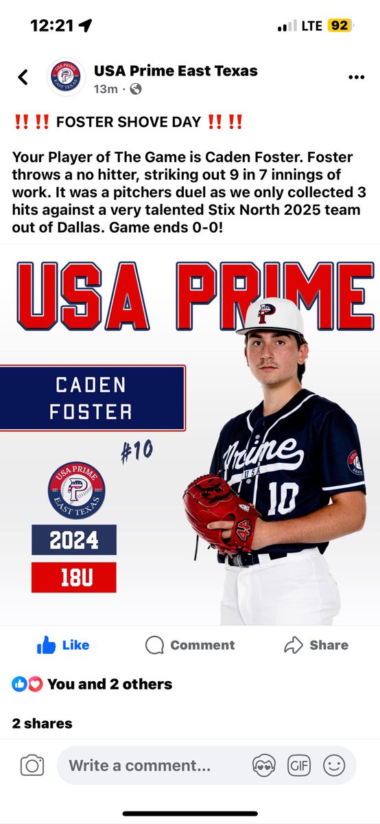 caden58foster's tweet photo. NO HITTER ‼️
9k 7IP 0 H
#uncommitted https://t.co/9su5M0TTlP
