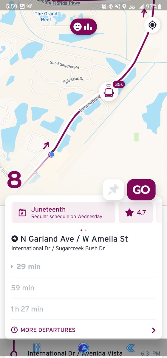Tyson_Myers's tweet photo. This @lynxbusorlando 8 bus just flew past me standing at the bus stop. Now it's saying I have to wait 29 more minutes for the next one??? This is ridiculous!!! And happens way too much. Do better. https://t.co/KdSvtF67MZ