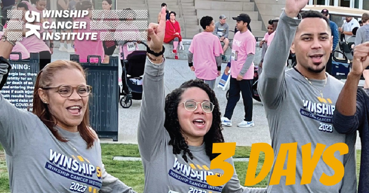 Only 3️⃣ days left until registration opens on June 17 for the highly anticipated Winship 5K! Whether you're a runner or a walker, join us for this exciting event and support a great cause. 

➡️Learn more about the Winship 5K: brnw.ch/21wKKKV🏅