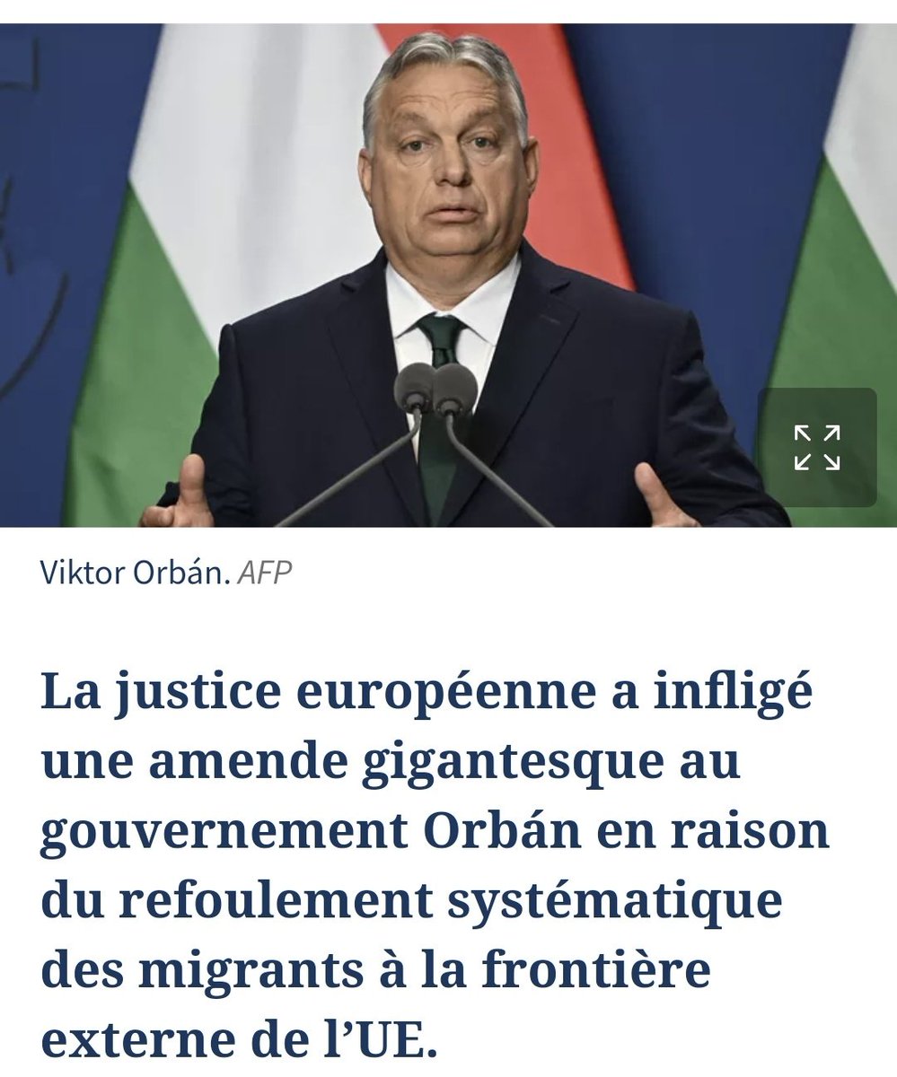 ReaActuelle's tweet photo. Viktor Orban reagit à la condamnation à une amende de 200 millions d'euros infligé à la Hongrie pour avoir refusé l'entrée aux migrants dans son pays
"Il semble que les migrants soient plus importants pour les élites bruxelloises que pour leurs propres citoyens européens" https://t.co/G42uOvJvc3