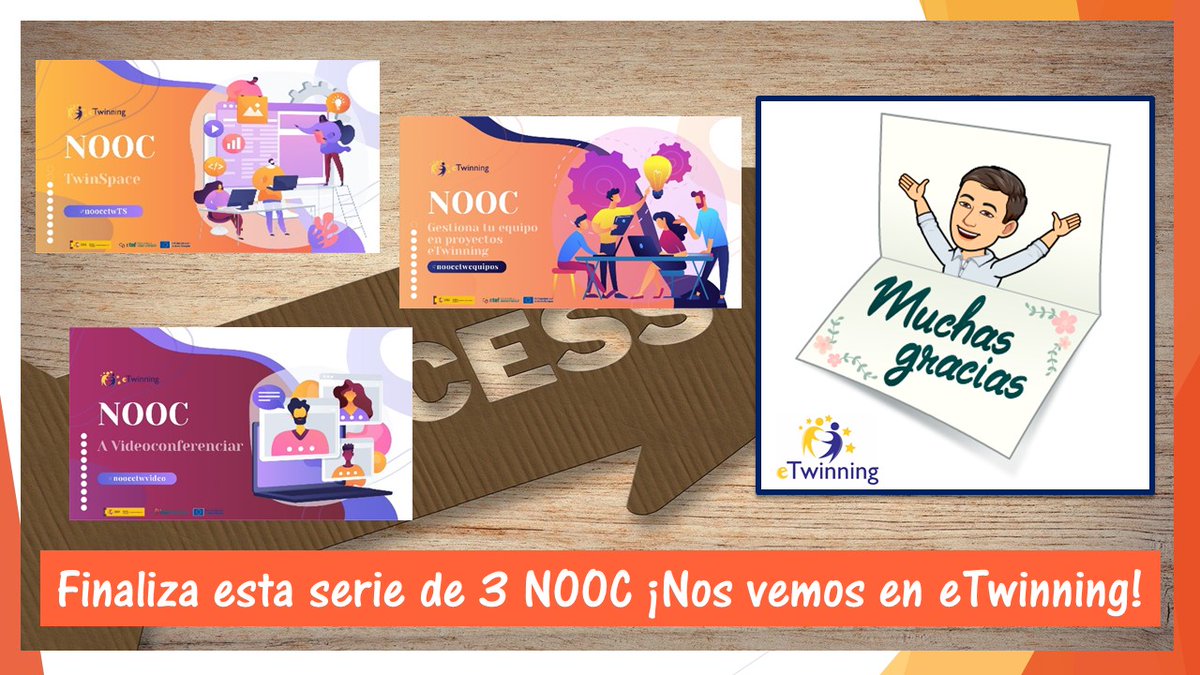 🏁Finalizaron los NOOC @eTwinning  5ª Edición
🤔Y...¿Has completado los 10 NOOC @etwinning ?
🏆¡Consigue ya tu megainsignia eTwinning!
👏Gracias por la amplia participación
👉👉Nos veremos en la 6ª edición👈👈
<a href="/INTEF/">Yosuke Yokota</a> #noocetwvideo #noocetwequipo  #noocetwTS