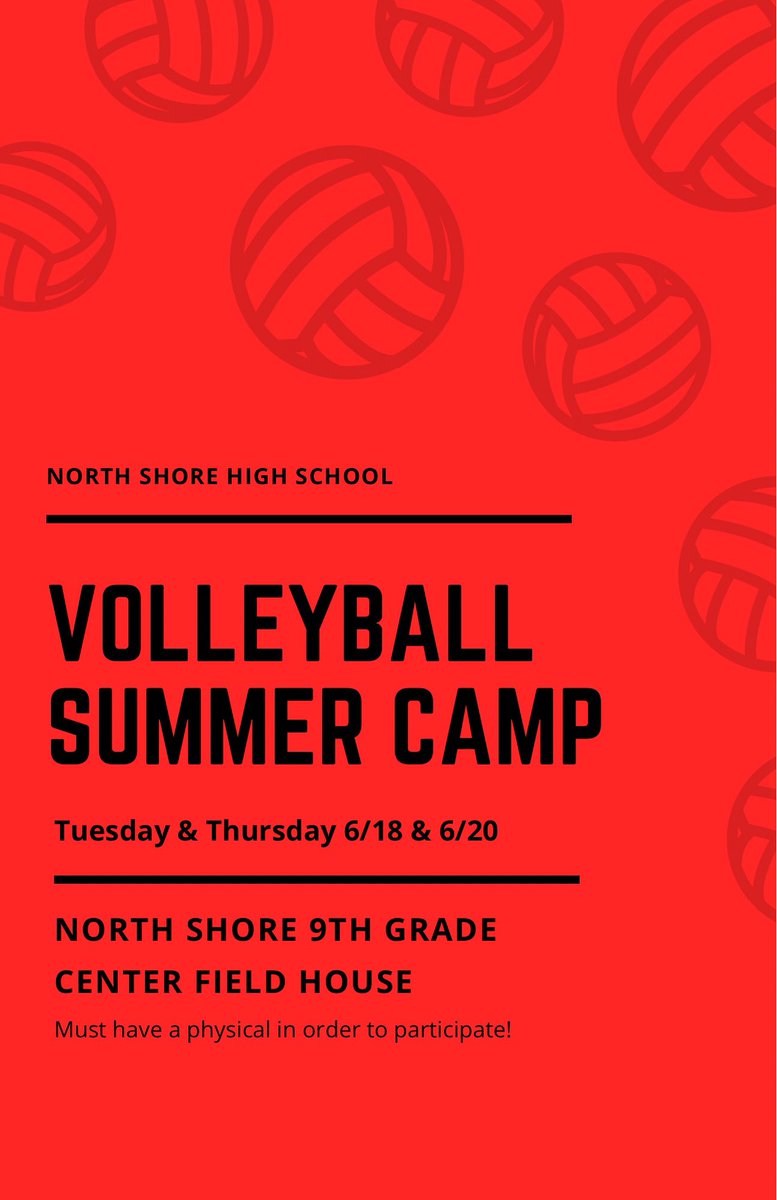 Due to construction volleyball strength and conditioning will be held at the 9th grade center 6/18 &amp; 6/20!