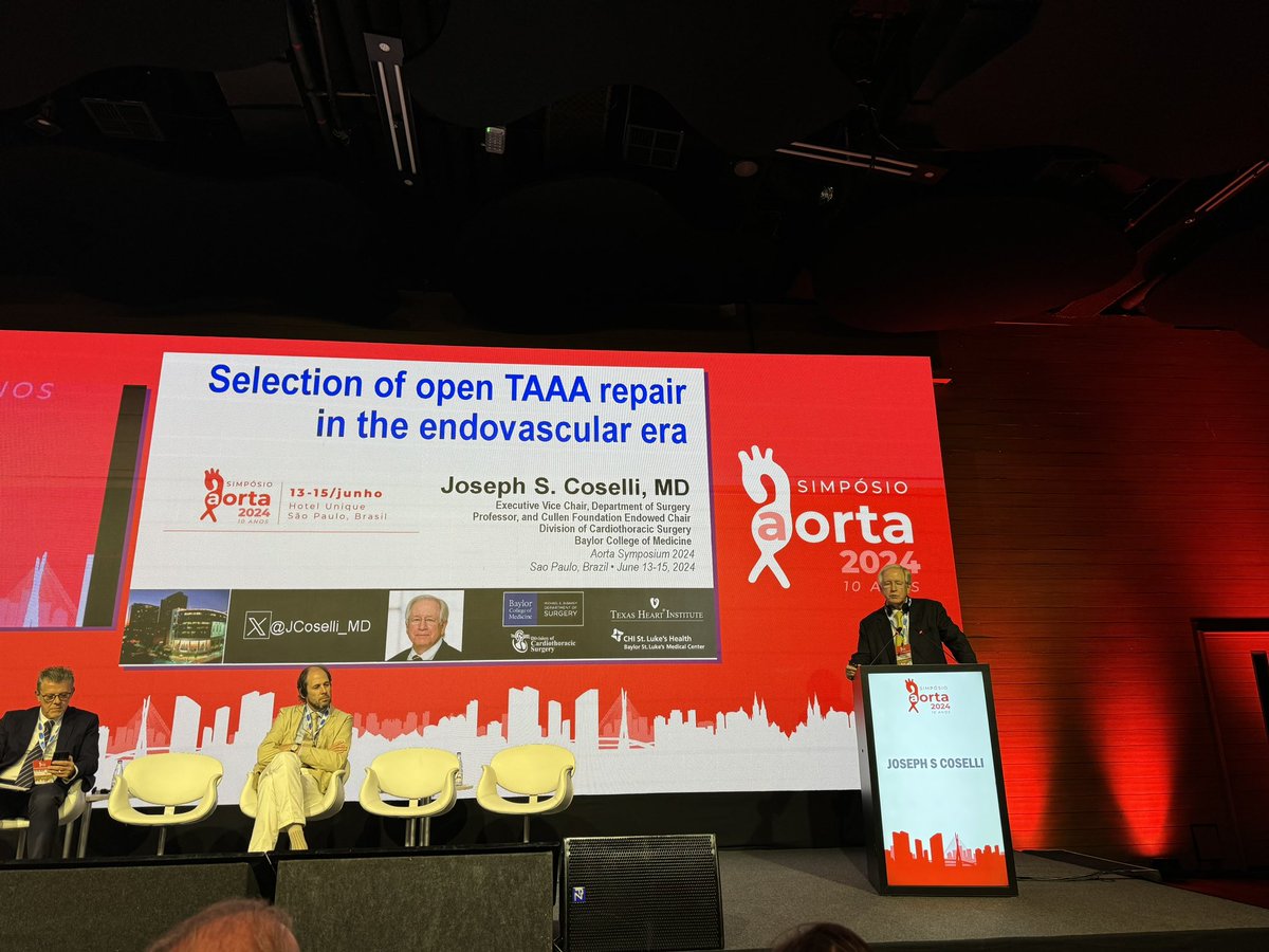JCoselli_MD's tweet image. Aorta Symposium 2024 #aortaEd #NotRetiredYet
#TAAArepair